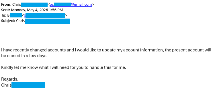 Email Spoofing Example